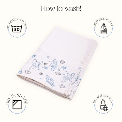 Rocket Star Waffle Towel