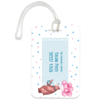 Teddy Party Pink Luggage Tags