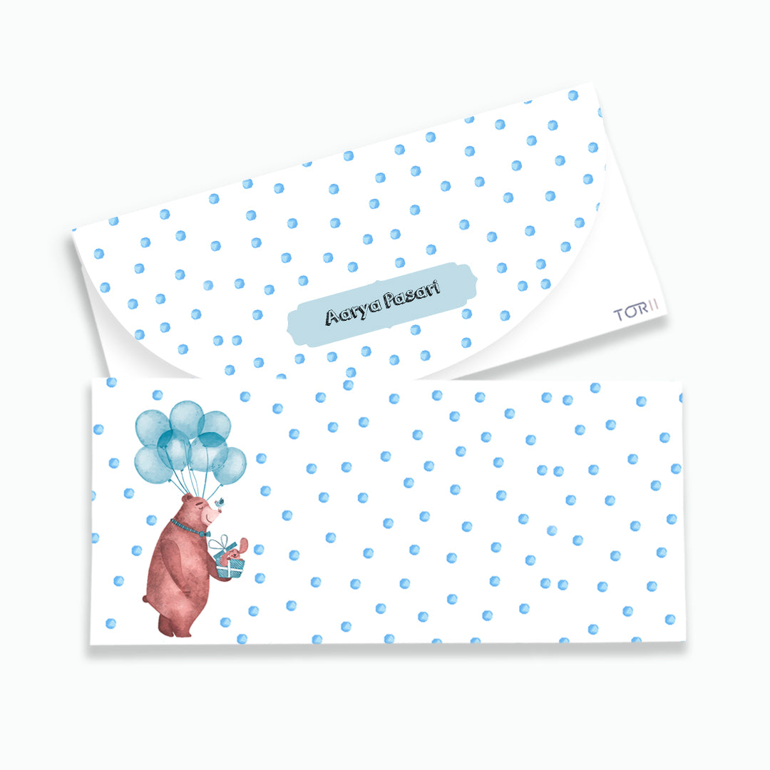 Teddy Party Blue- Envelope
