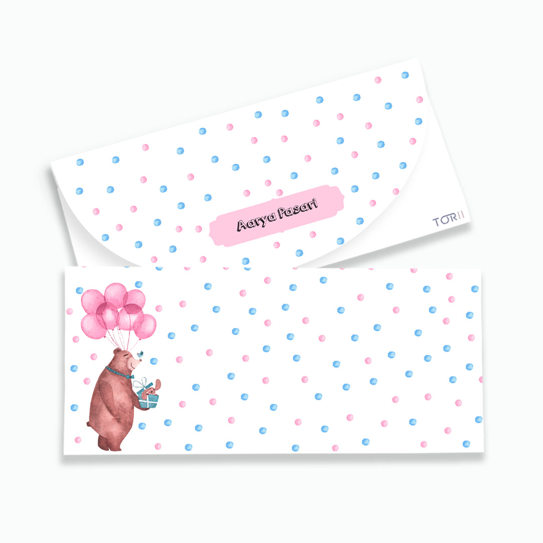 Teddy Party Pink- Envelope