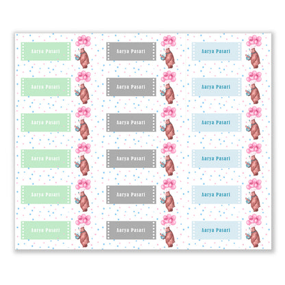 Teddy Party Pink Waterproof Sticker