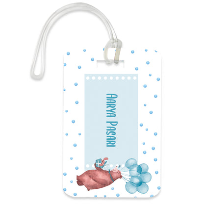 Teddy Party Blue Luggage Tags