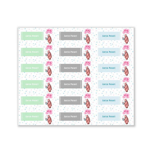 Teddy Party Pink Waterproof Sticker